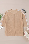 BEIGE CONTRAST CREW NECK