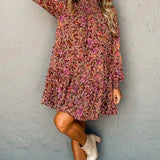 FLORAL HIGH NECK MINI DRESS