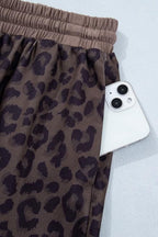 BROWN LEOPARD SHORT SET