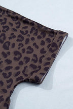BROWN LEOPARD SHORT SET