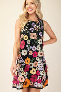 FLORAL EMBROIDERED MINI DRESS