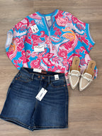 ABSTRACT PRINT OVERSIZED TOP