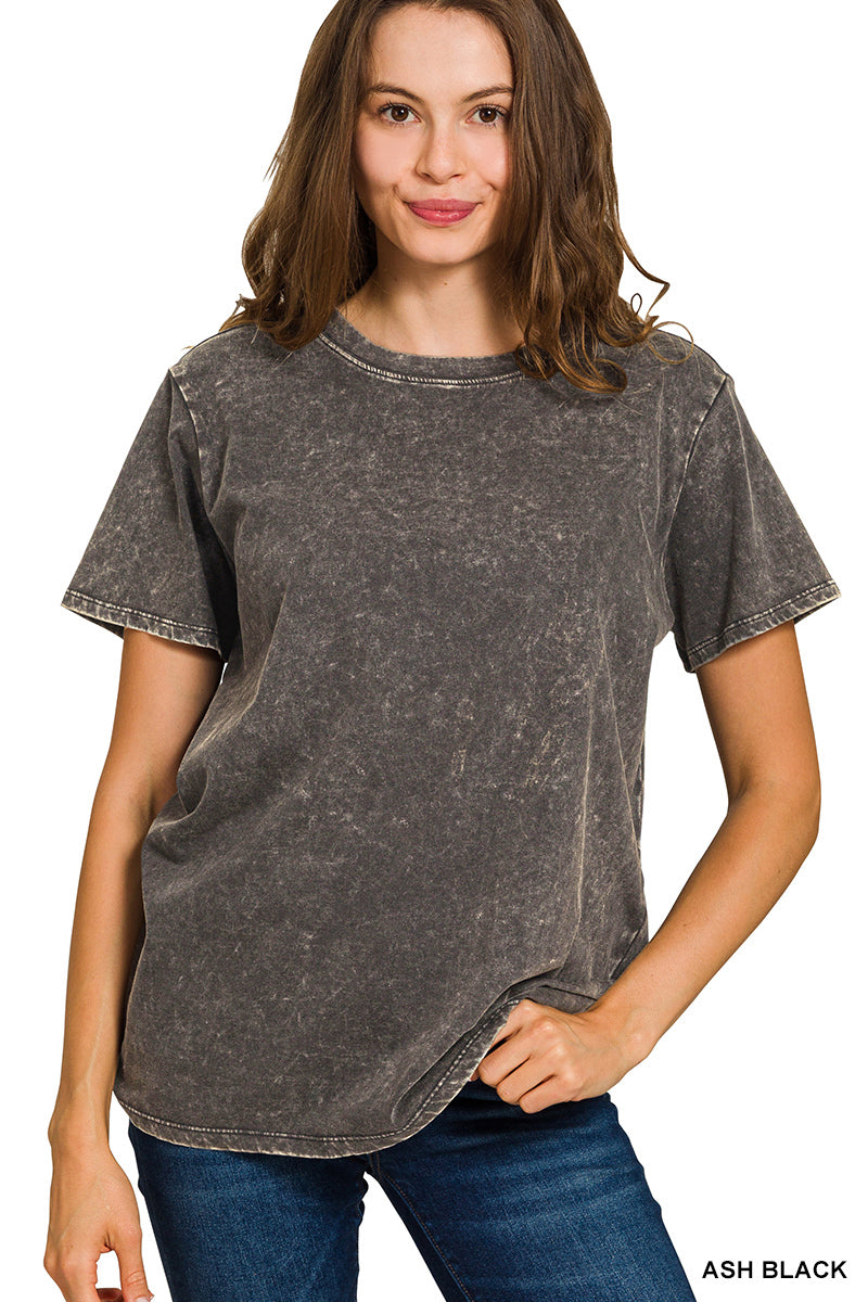 WASHED SHORT SLEEVE TOP