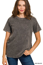 WASHED SHORT SLEEVE TOP