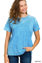 WASHED SHORT SLEEVE TOP