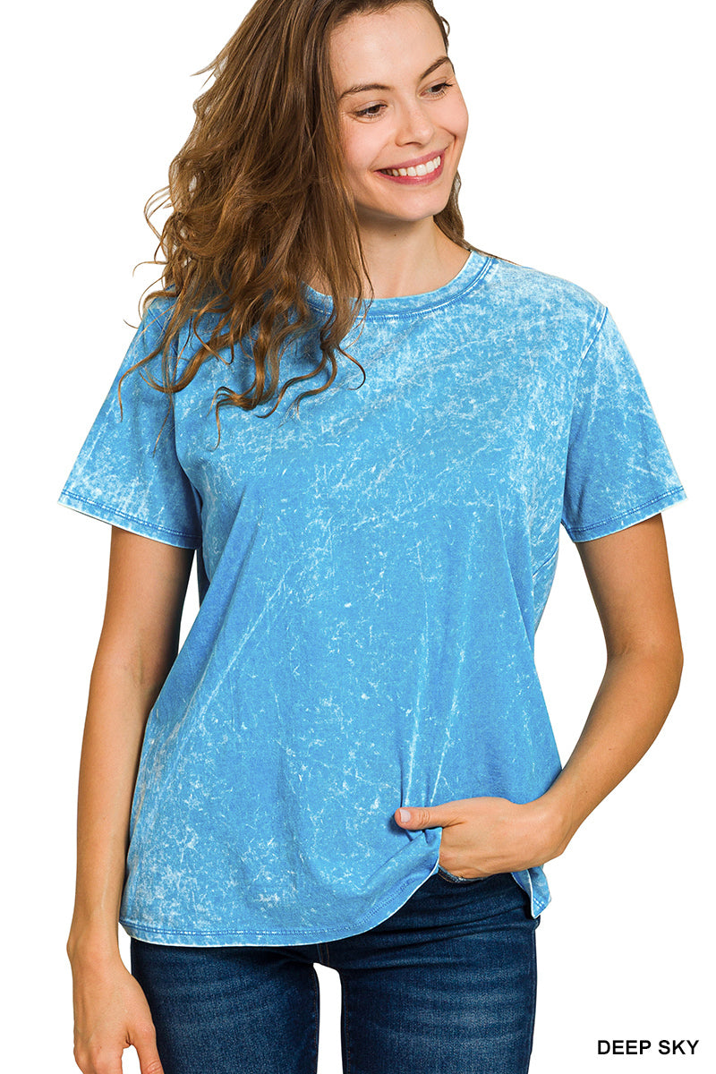 WASHED SHORT SLEEVE TOP