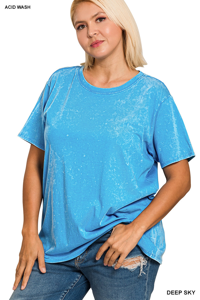 WASHED SHORT SLEEVE TOP