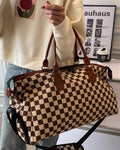 CHECKERED CANVAS WEEKENDER DUFFLE BAG