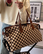 CHECKERED CANVAS WEEKENDER DUFFLE BAG