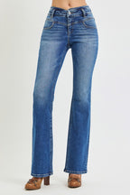 RISEN MID RISE BOOTCUT FRONT AND BACK YOKE DETAIL JEANS