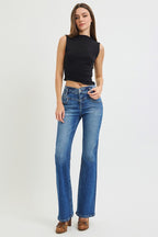 RISEN MID RISE BOOTCUT FRONT AND BACK YOKE DETAIL JEANS
