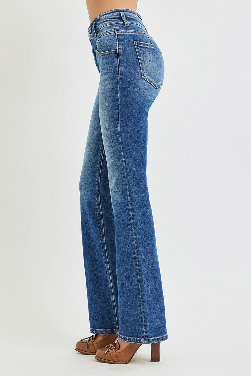 RISEN MID RISE BOOTCUT FRONT AND BACK YOKE DETAIL JEANS