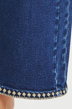 RISEN SLOUCHY CROPPED BARREL JEANS WITH EMBROIDERED DETAILS