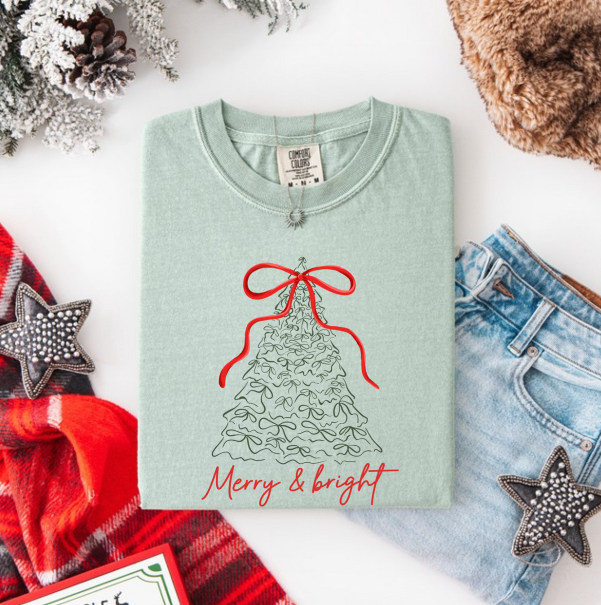 BOW TOPPED CHRISTMAS TREE LONGSLEEVE