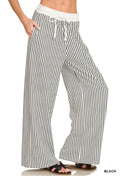 VERTICAL STRIPED WIDE LEG PANTS
