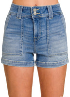 UTILITY POCKET DENIM SHORTS
