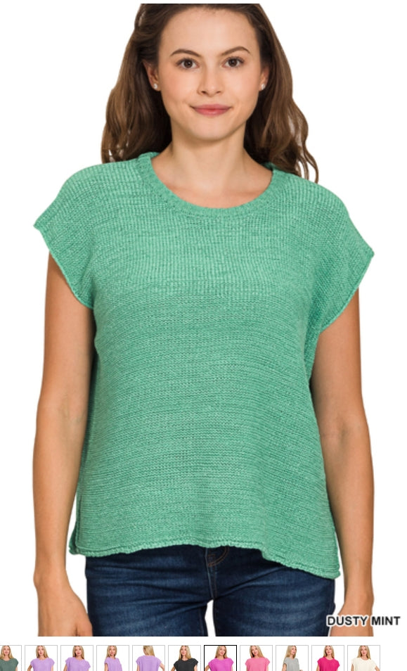 OVERSIZED CREW NECK SWEATER VEST