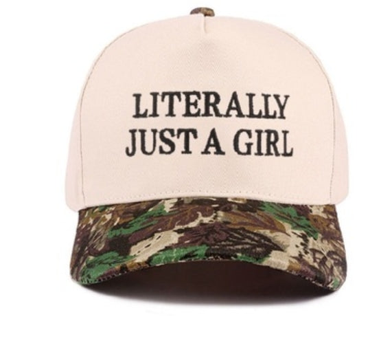 LITERALLY JUST A GIRL CANVAS CAP