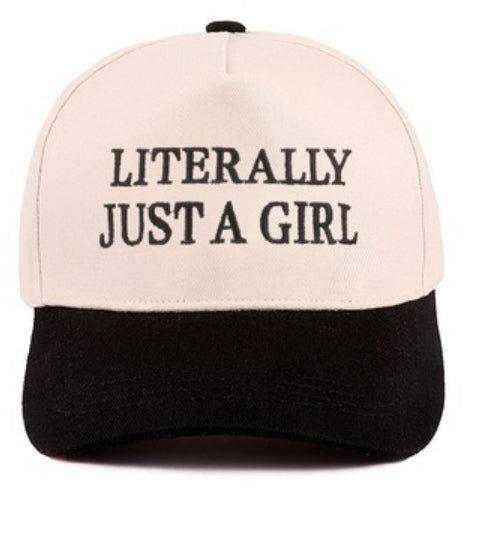 LITERALLY JUST A GIRL CANVAS CAP