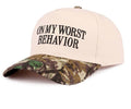 ON MY WORST BEHAVIOR CANVAS HAT