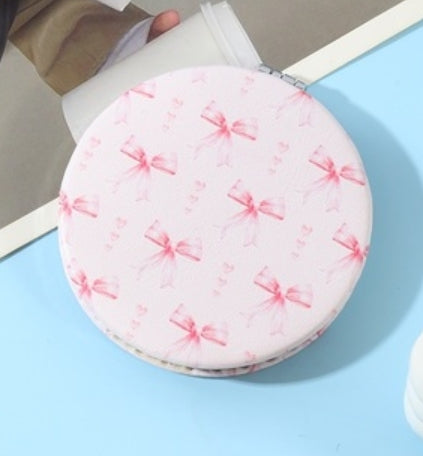 BOW DESIGN DOUBLE SIDED FOLDING MINI HAND MIRROR