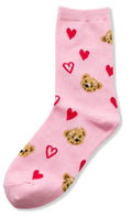 HEART BEAR ARTWORK COZY SOCKS