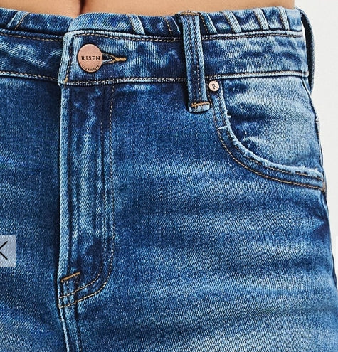 RISEN HIGH RISE WIDE JEANS WITH WAISTBAND SEAM DETAIL