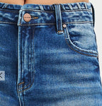 RISEN HIGH RISE WIDE JEANS WITH WAISTBAND SEAM DETAIL