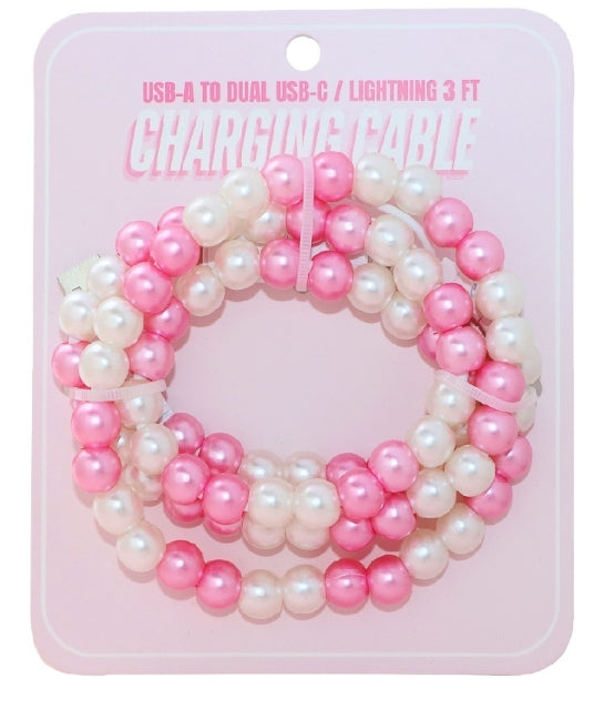 BEADED DUAL USB FAST CHARGING CABLE