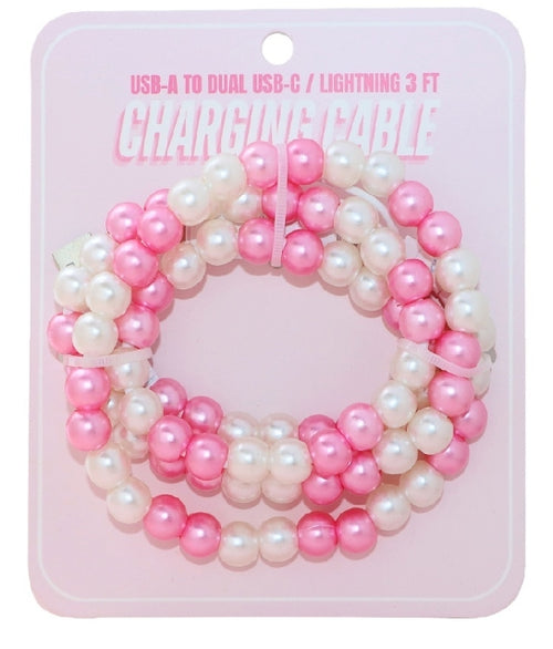 BEADED DUAL USB FAST CHARGING CABLE