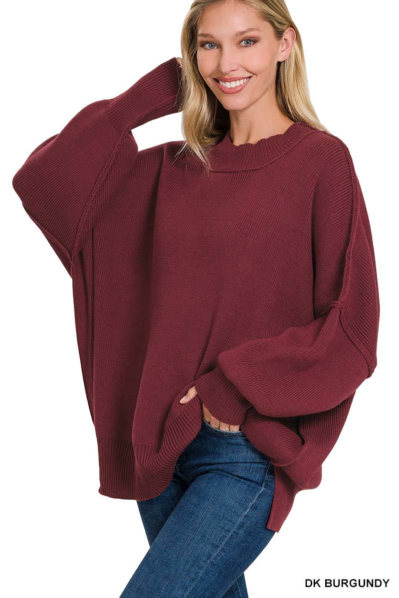 SIDE SLIT OVERSIZED SWEATSHIRT