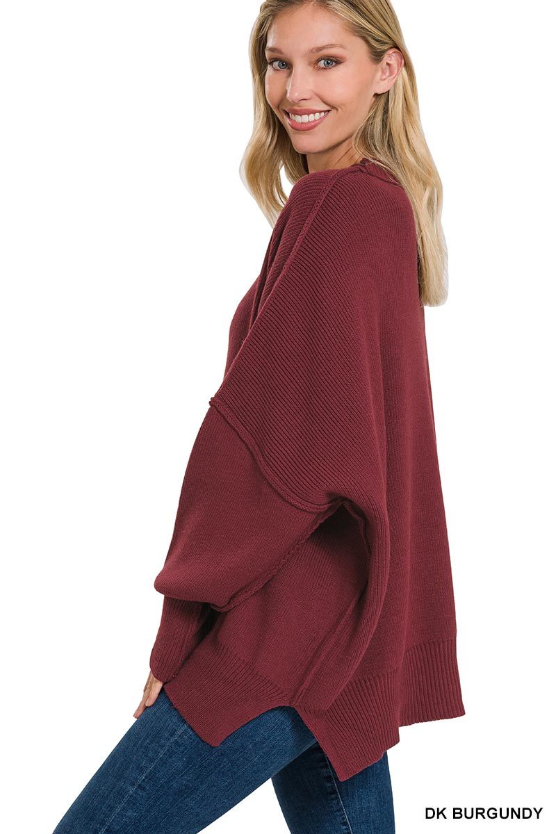 SIDE SLIT OVERSIZED SWEATSHIRT