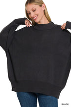 SIDE SLIT OVERSIZED SWEATSHIRT