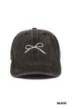 COQUETTE RIBBON BOW WASHED HAT