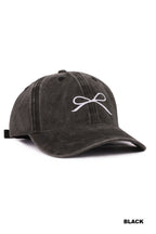 COQUETTE RIBBON BOW WASHED HAT