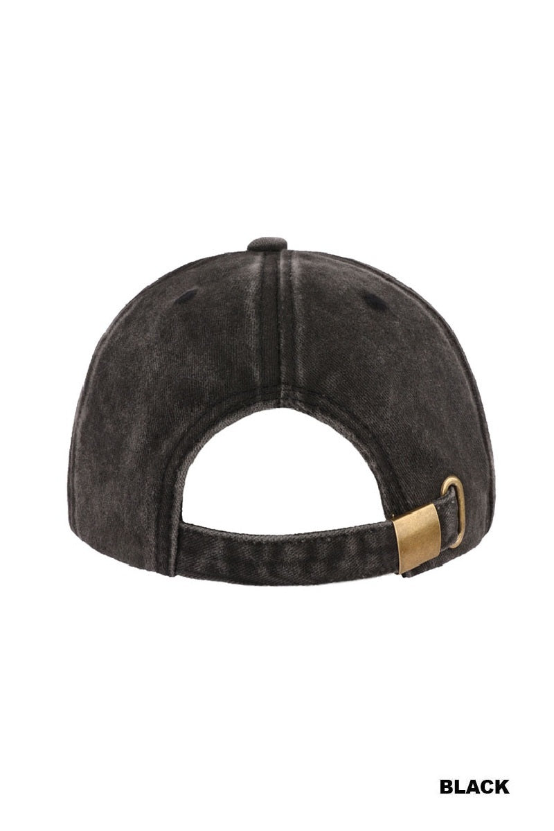 COQUETTE RIBBON BOW WASHED HAT