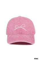 COQUETTE RIBBON BOW WASHED HAT