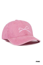 COQUETTE RIBBON BOW WASHED HAT