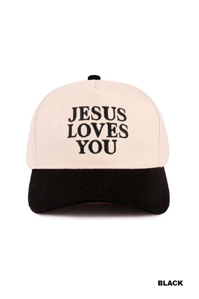 JESUS LOVES YOU CANVAS HAT