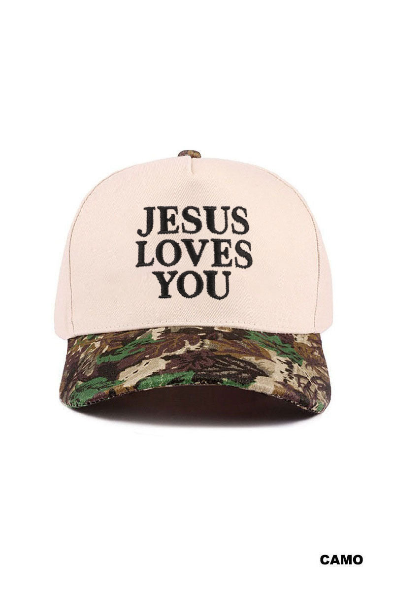JESUS LOVES YOU CANVAS HAT