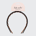 ZIG ZAG HEADBAND 2PC - BLACK & TORTOISE