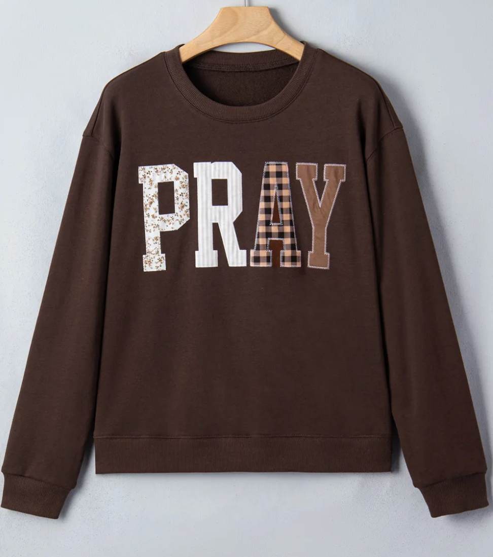PRAY PATCHWORK EMBROIDERED PULLOVER