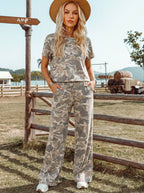 CAMOUFLAGE TEE AND PANT SET