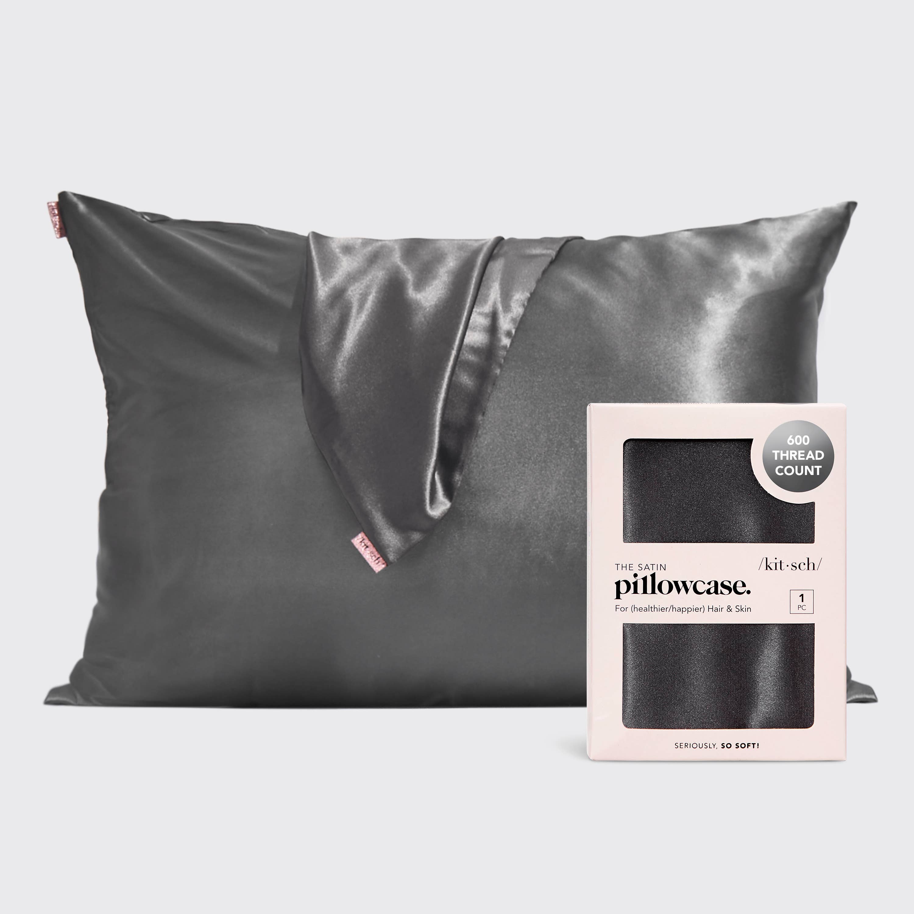 SATIN PILLOWCASE - STANDARD CHARCOAL