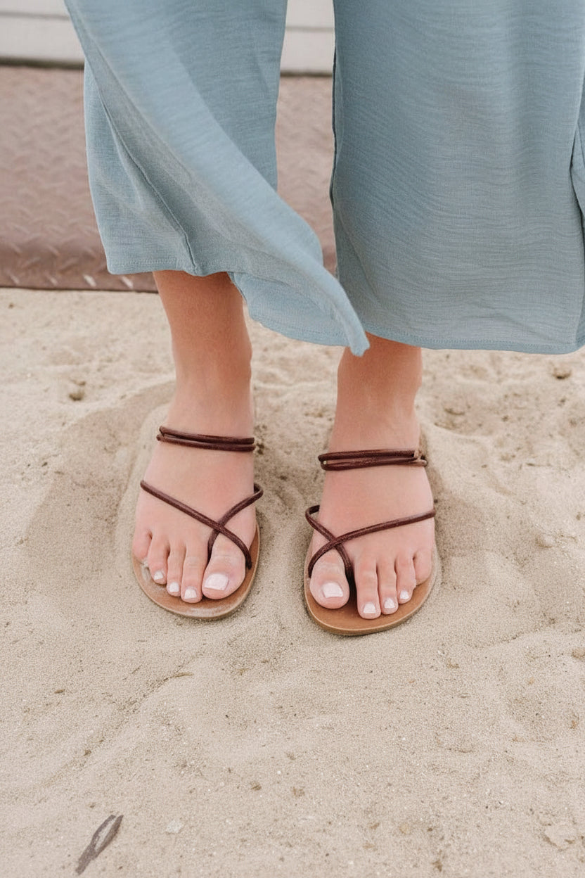 SANTORINI SANDALS-COFFEE