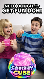 FUN DOH SQUISH & SQUEEZE SPARKLE SQUISHY CUBE