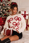 COQUETTE BOW CHRISTMAS SWEATER