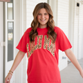 RED LEOPARD LULU MAC TEE