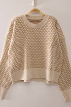 GEOMETRIC CHECK PATTER SWEATER