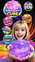 FUN DOH SQUISH & SQUEEZE SPARKLE SQUISHY CUBE